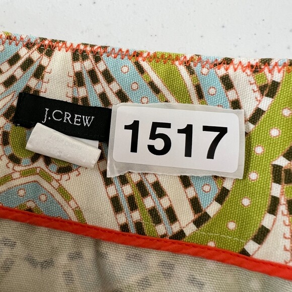 J Crew Trastevere Paisley Mini Skirt Big Buttons Blue Green Cream - Women's 2 - Picture 11 of 11
